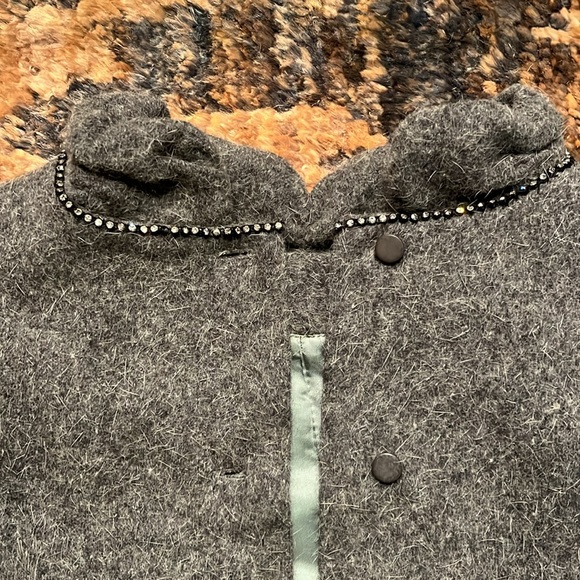 Vintage gray wool blouse - fully lined. Size 4 - Picture 6 of 12